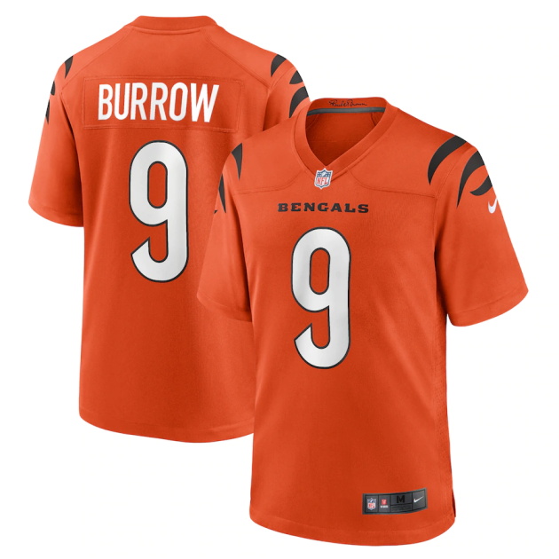 mens nike joe burrow orange cincinnati bengals alternate game jersey
